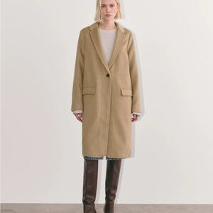 Everlane Topcoat Women's Classic Wool Coat XXL Heathered Camel